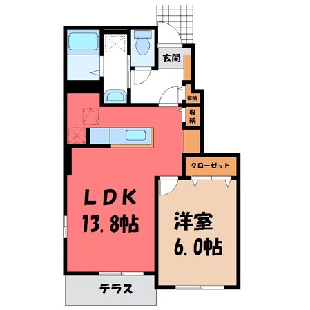 小山駅 バス11分  神鳥谷5丁目下車：停歩2分 1階の物件間取画像